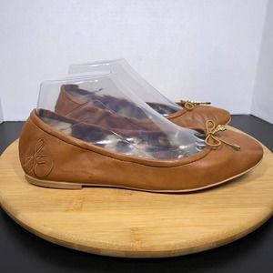 Sam Edelman Felicia Leather Ballet Flats Womens 8 Soft Comfortable Bow Charm
